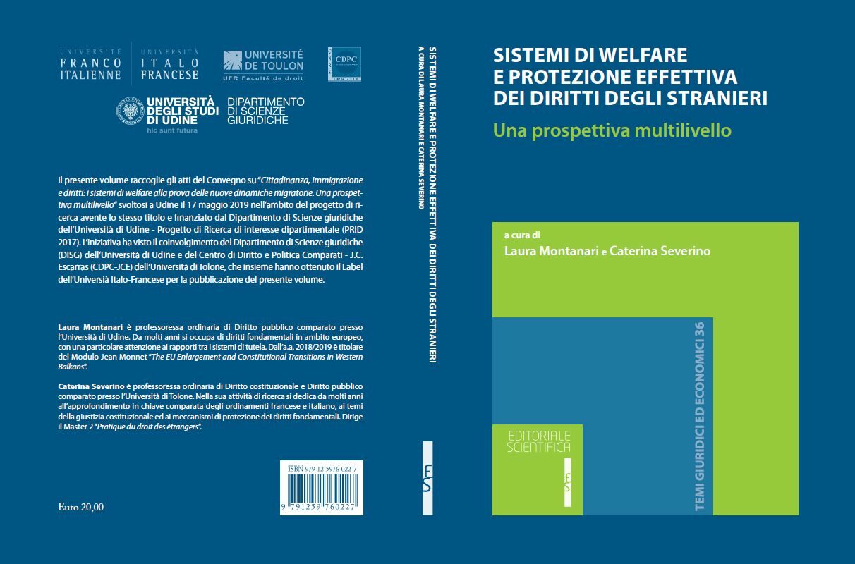 Pubblicazione volume “Sistemi di welfare e protezione effettiva dei diritti degli stranieri. Una prospettiva multilivello”