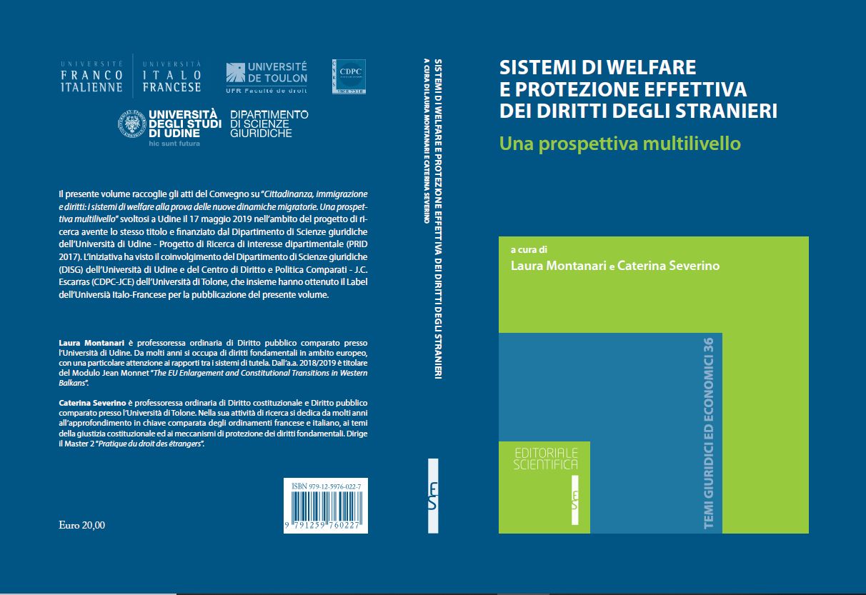 Pubblicazione volume “Sistemi di welfare e protezione effettiva dei diritti degli stranieri. Una prospettiva multilivello”